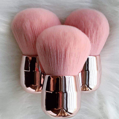 Makeup loose powder kabuki brush with plastic handle for Portable