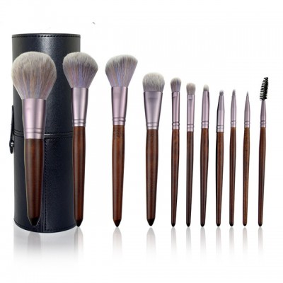 11pcs Wood Handle Make up Brush Set Eye Shadow Foundation Blusher Powder Brush Make Up Tools