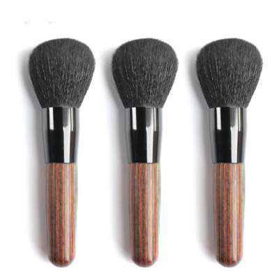 Goat hair makeup powder brush for loose powder brush tools with transfer printing colorful wooden handle